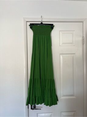Akualani Emerald Green Strapless Maxi Skirt / Dress